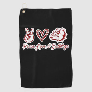Serviette De Golf Amateurs de Bulldog Bulldog Peace Love Bulldog P