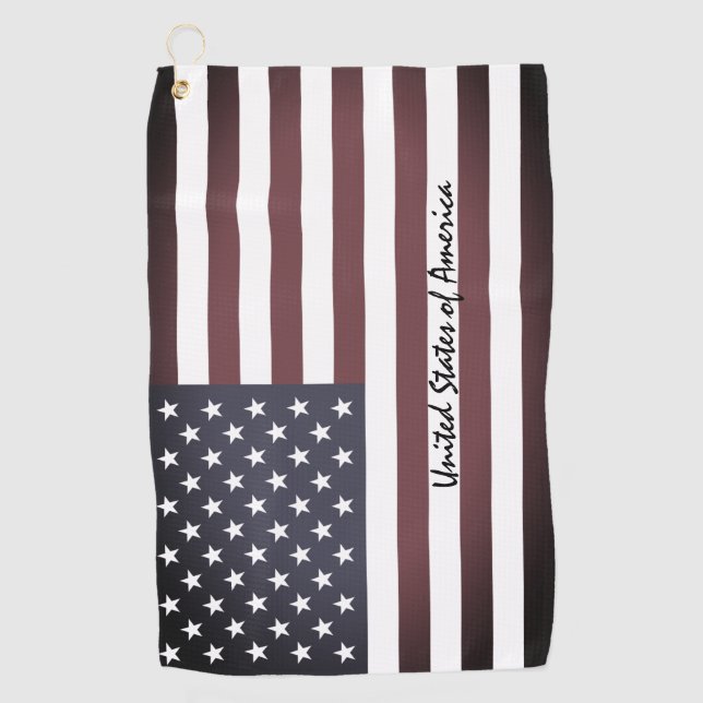 Serviette De Golf American Flag & golf USA états /sports Washington (Devant)