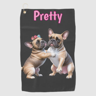 Serviette De Golf Amour de Bouledogue Français Bouledogue Français