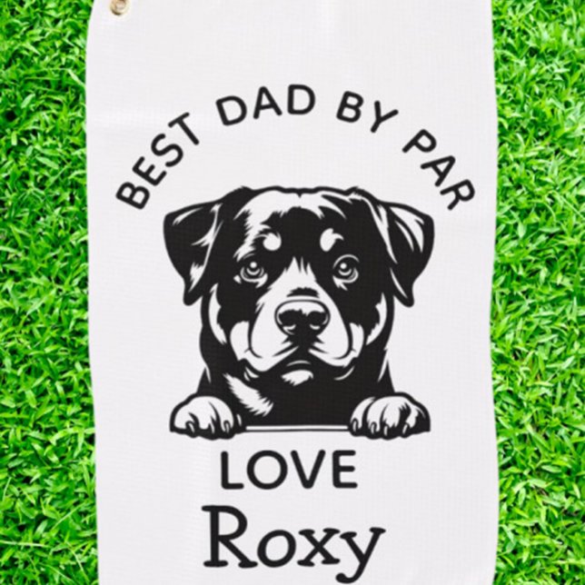 Serviette De Golf Amoureux de Rottweiler (Show your love for Rottweilers on the golf course with this soft, absorbent towel. )