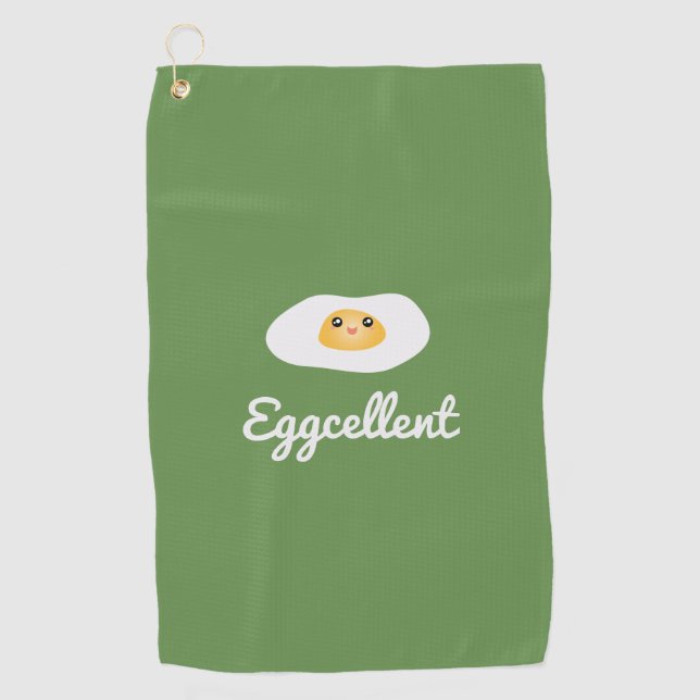 Serviette De Golf Amusant Foodie Cute Egg Éggcellé Humour Food Pun (Devant)