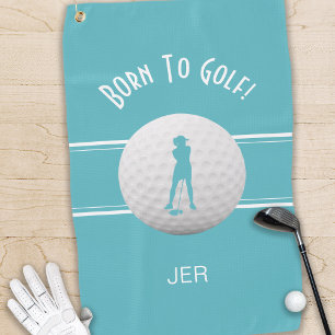 Serviette De Golf Amusant golfeur élégant silhouette de sport sarcel