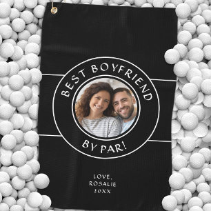 Serviette De Golf Amusant Meilleur Petit Ami Par Photo Moderne Noir