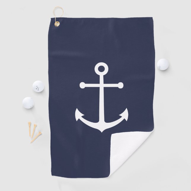 Serviette De Golf Ancre bleue marine (En situation)