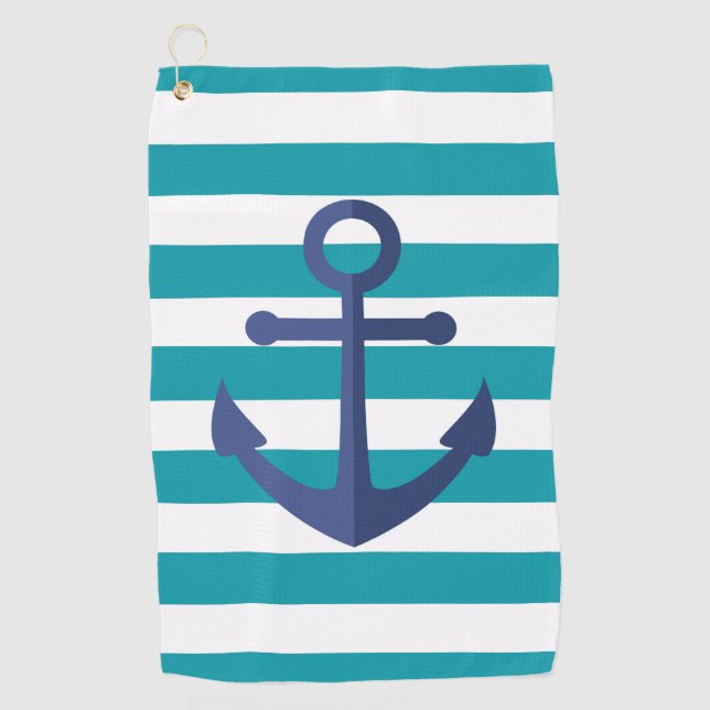 Serviette De Golf Ancre et bandes (Devant)