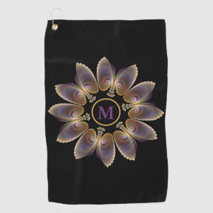 Serviette De Golf Ange Abstraite ailes Mandala Monogramme fractal