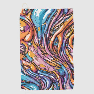 Serviette De Golf Anime fondu texture plastique, Couleurs vibrantes