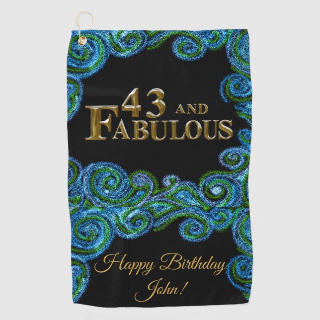 Serviette De Golf Anniversaire 43 ans (Devant)