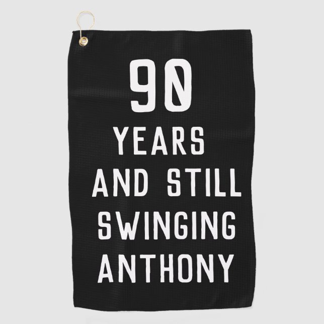 Serviette De Golf Anniversaire Golfer Funny 90e heureux papa Par (Devant)