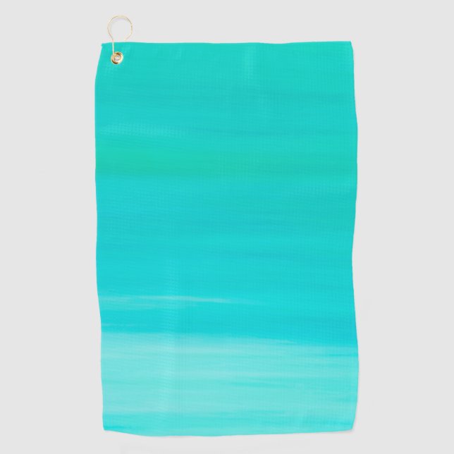 Serviette De Golf Aquamarine bleu turquoise océan (Devant)