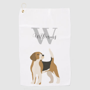Serviette De Golf Aquarelle de chien moderne personnalisée