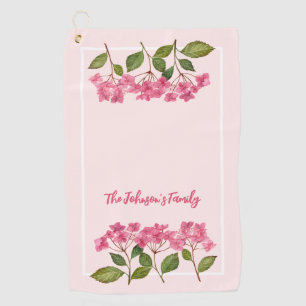 Serviette De Golf Aquarelle rose Hydrangée Lacecaps Illustration