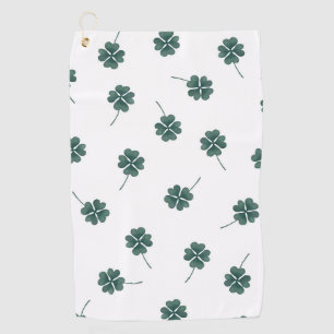 Serviette De Golf Aquarelle verte à quatre feuilles