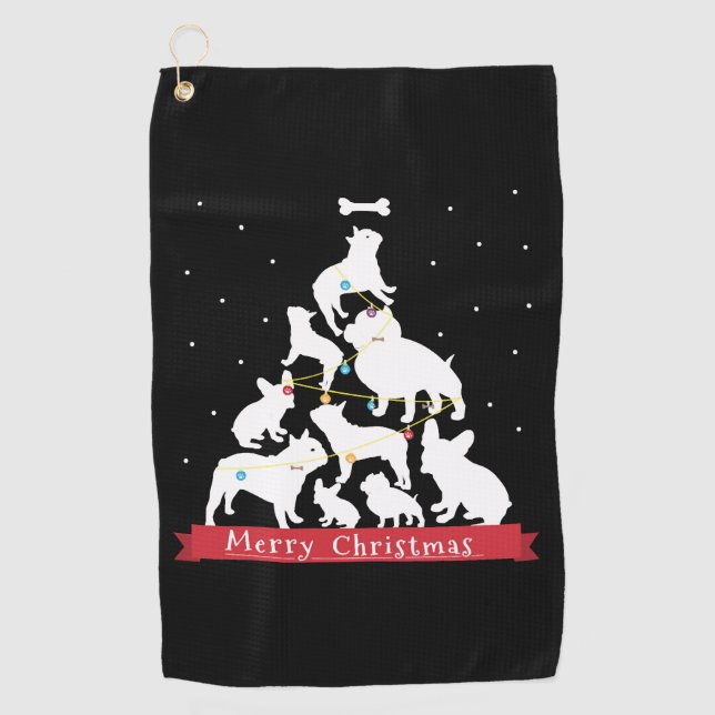Serviette De Golf Arbre de Noël à Chien-taureau (Devant)