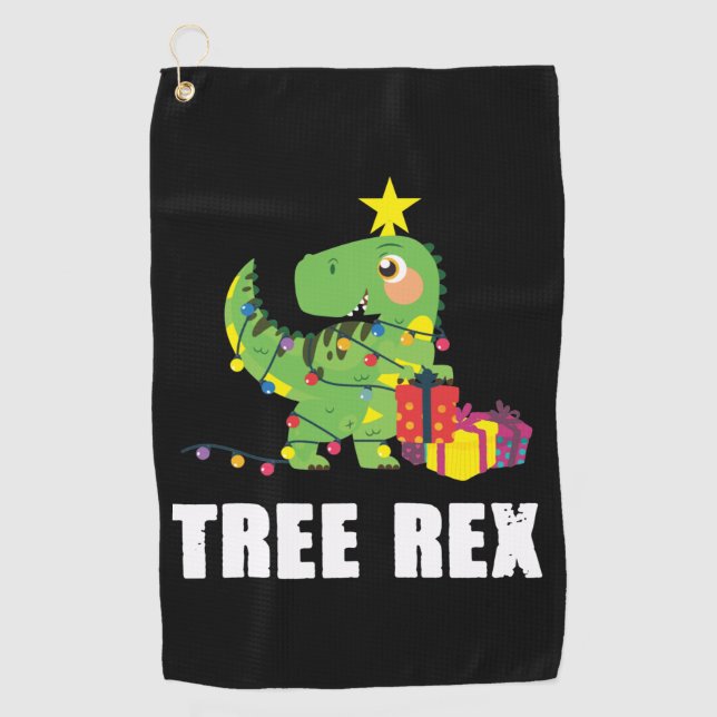 Serviette De Golf Arbre Rex avec boules de Noël - drôles de dinier (Devant)