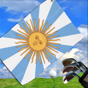 Serviette De Golf Argentine Golden Sun, Sol de Mayo / Bleu