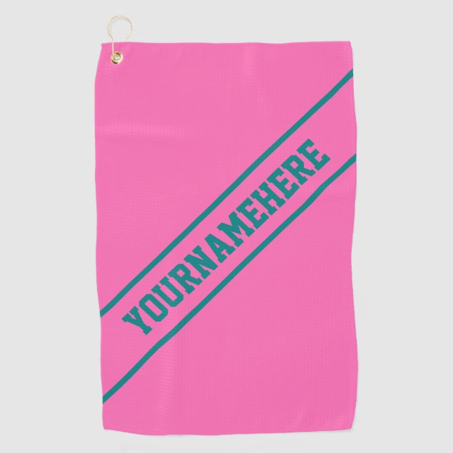 Serviette De Golf Arrière - plan de roses indien et nom fait sur (Devant)