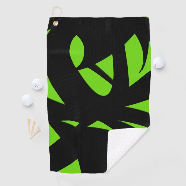Serviette De Golf Art contemporain vert / Noir (En situation)