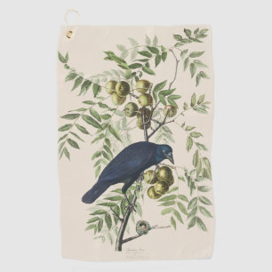 Serviette De Golf Art de la nature de l'oiseau Corbeau américain d'A