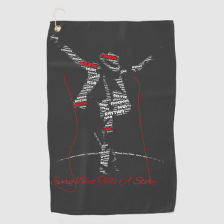 Serviette De Golf Art de la typographie musicale | Conception modern