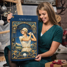 Serviette de golf Art Déco personnalisée