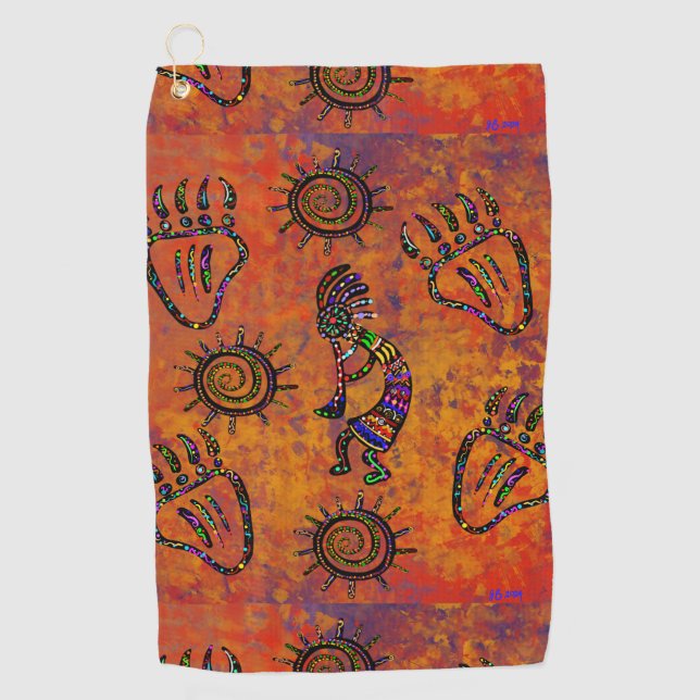 Serviette De Golf Art Kokopelli (Devant)