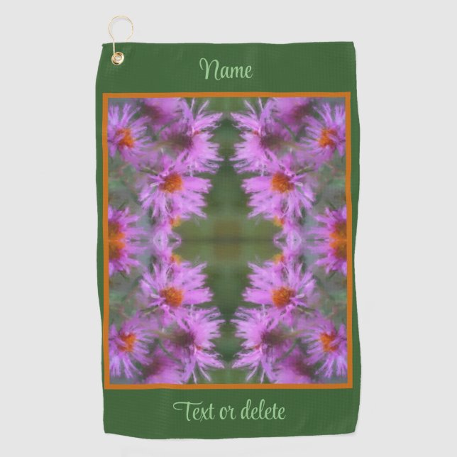 Serviette De Golf Asters rose sauvage Art personnalisé (Devant)