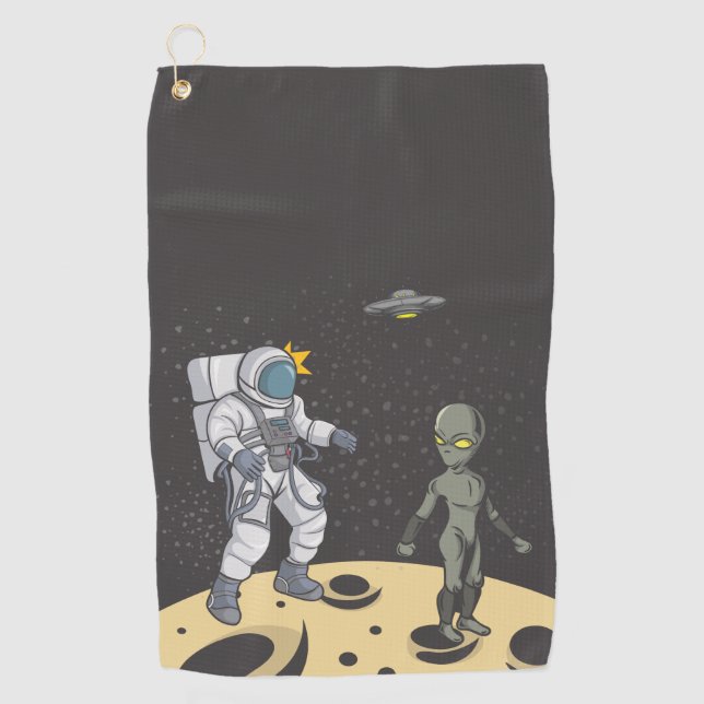 Serviette De Golf Astronaute et alien (Devant)