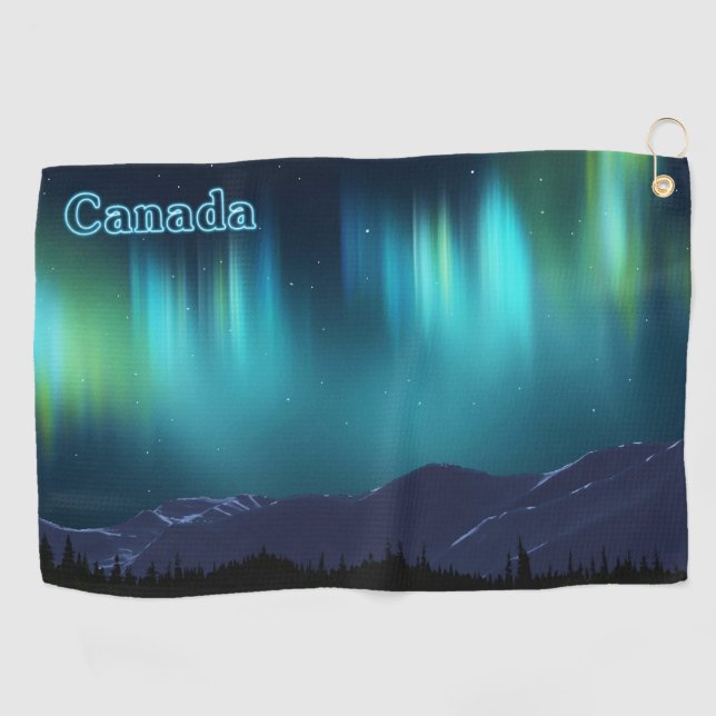 Serviette De Golf Aurora Borealis - Canada (Horizontal)