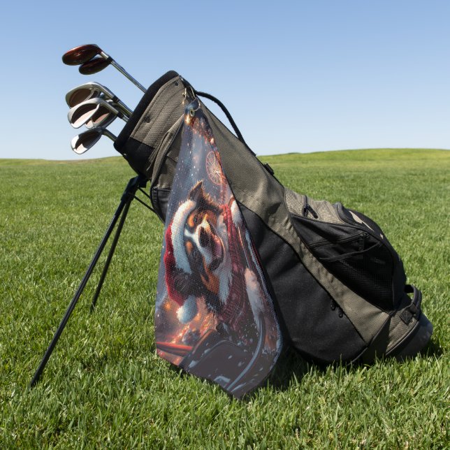 Serviette De Golf Australie Kelpie Dog Roller Dessous de verre Noël (Vert)