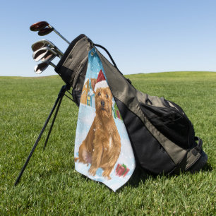Serviette De Golf Australie Terrier Winter Wonderland Noël