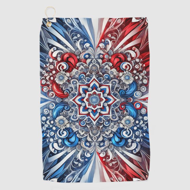 Serviette de golf aux couleurs françaises Design (Devant)