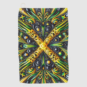 Serviette de golf aux couleurs jamaïcaines