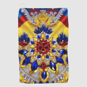 Serviette de golf aux couleurs roumaines