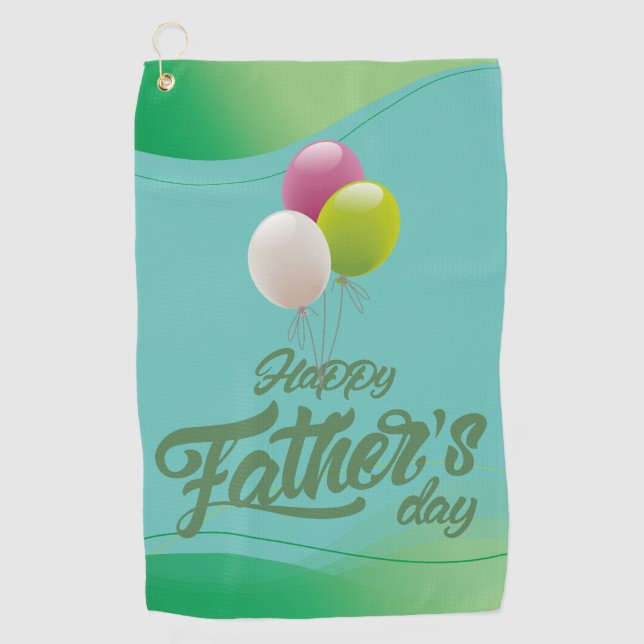 Serviette de golf avec ballons sur elle Bonne Fête (Devant)