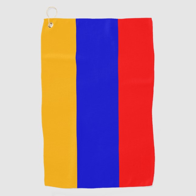 Serviette de golf avec drapeau d'Arménie (Devant)
