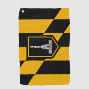 Serviette de golf avec drapeau de Baltimore City, 