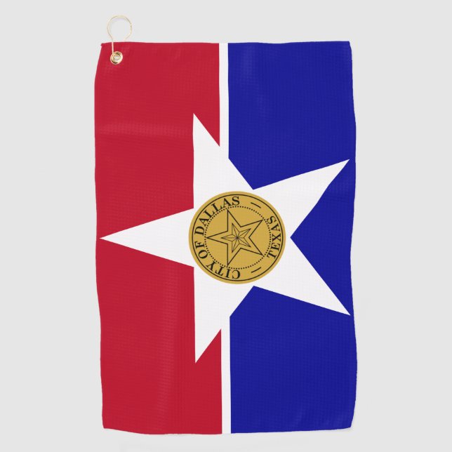 Serviette de golf avec drapeau de Dallas City, USA (Devant)