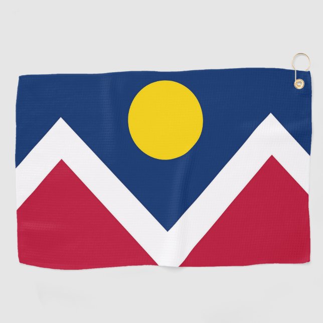 Serviette de golf avec drapeau de Denver, Colorado (Horizontal)