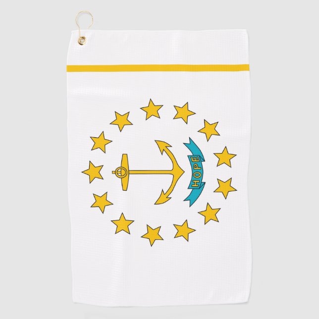 Serviette de golf avec drapeau de Rhode Island, US (Devant)