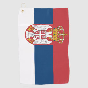 Serviette de golf avec drapeau de Serbie
