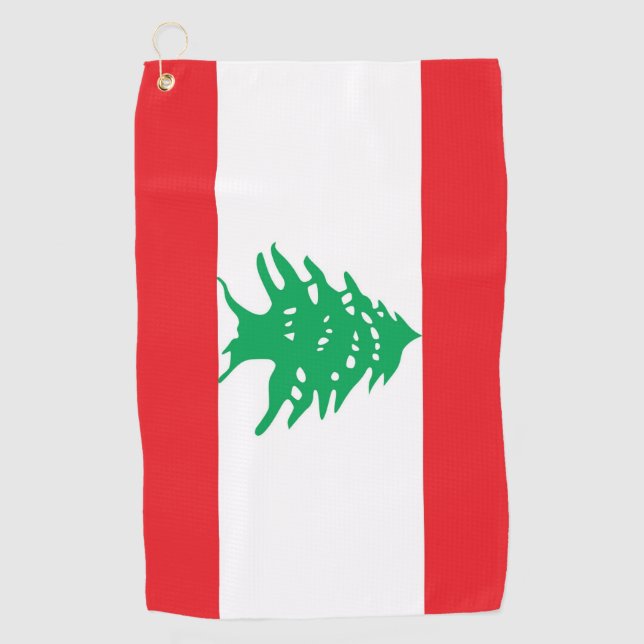 Serviette de golf avec drapeau du Liban (Devant)