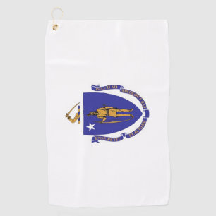 Serviette de golf avec drapeau du Massachusetts