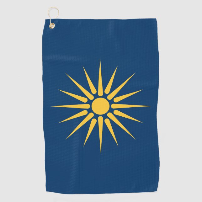 Serviette de golf avec le drapeau de Macédoine, Gr (Devant)