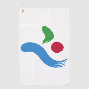 Serviette de golf avec le drapeau de Séoul, Corée 