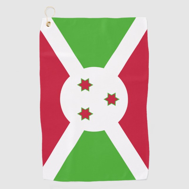 Serviette de golf avec le drapeau du Burundi (Devant)