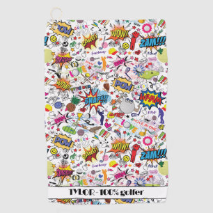 Serviette De Golf 😍 ⛳ 🏌️ Avec texte génial mélange de golf blanc
