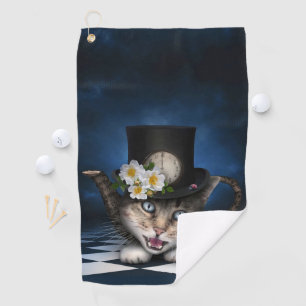 Serviette De Golf Awesome Mad Hatter Teapot Chat Conception Whimsica