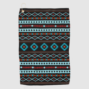 Serviette De Golf Aztec Blues Rouges Noir Motifs Mixtes Motif