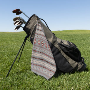 Serviette De Golf Aztec Crème rouille Brown gris Motifs mélangés Mot